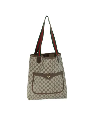 GG Supreme Web Sherry Line Tote Bag - Beige Red Green