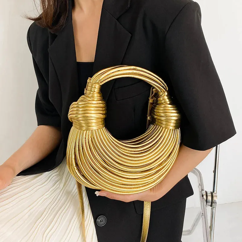 Gold Luxury  Noodle Clutch Chic