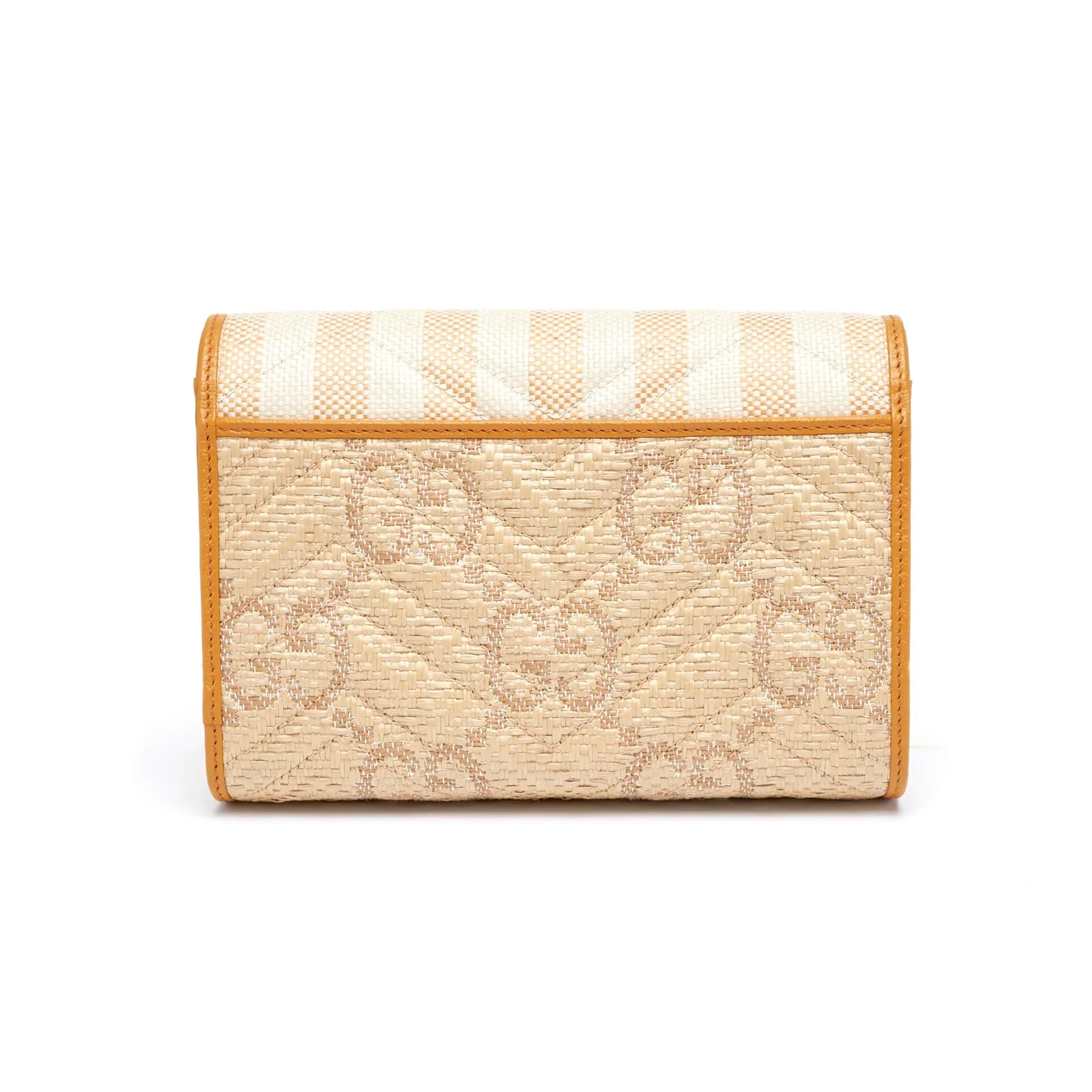 Gucci Raffia GG Monogram Matelassé Chain Wallet