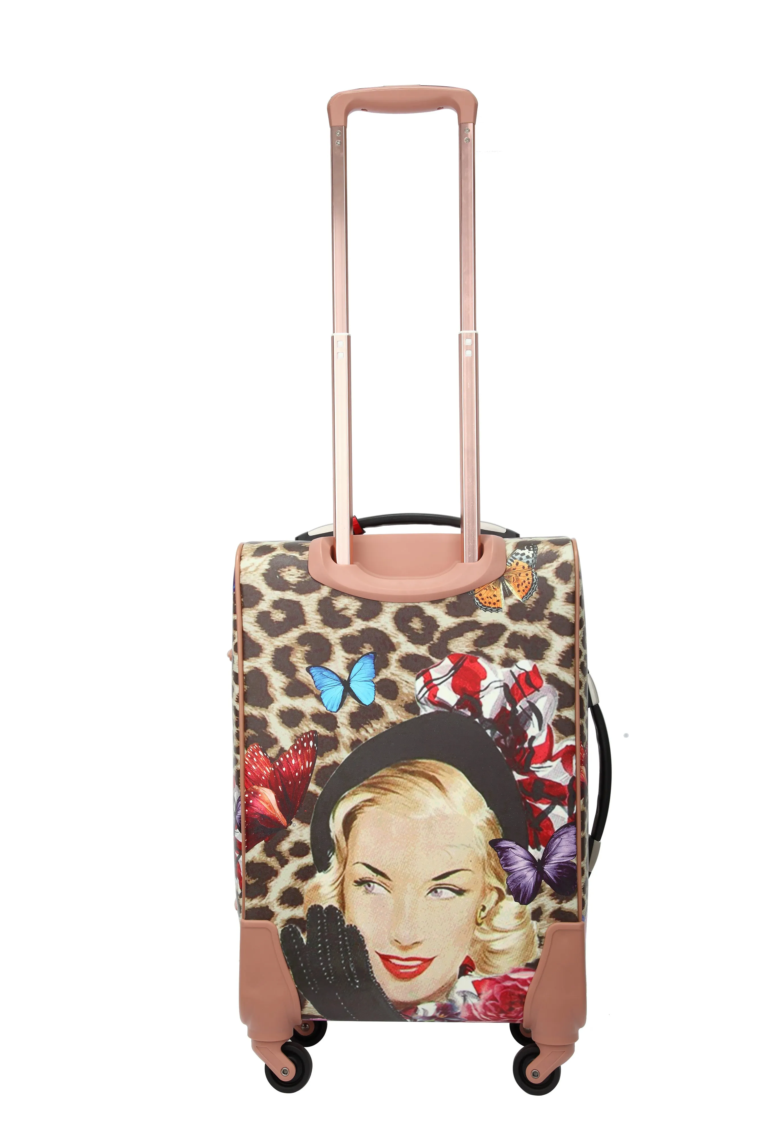 Leopard Vintage Carry on Luggage with Spinner Wheels