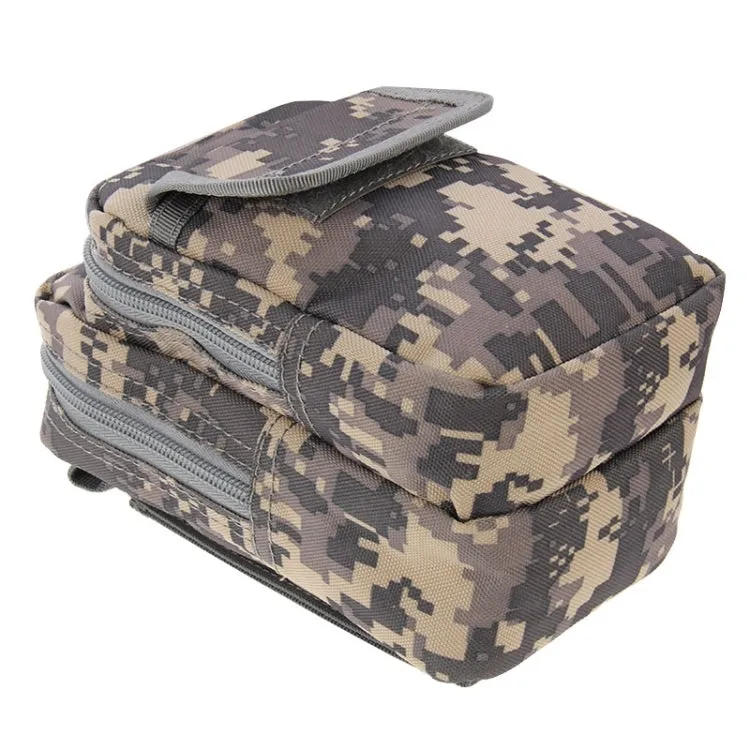 Multi-function High Density Strong Nylon Fabric Waist Bag / Camera Bag / Mobile Phone Bag, Size: 9.5 x 18.5 x 8cm (Grey Camouflage)