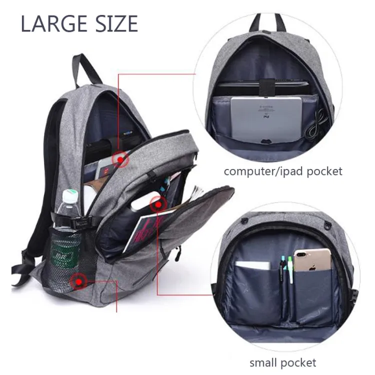 Multifunction Student Basketball Bag Men Outdoor Hiking Fitness Sports Bag, with External USB Charging Port(Grey)