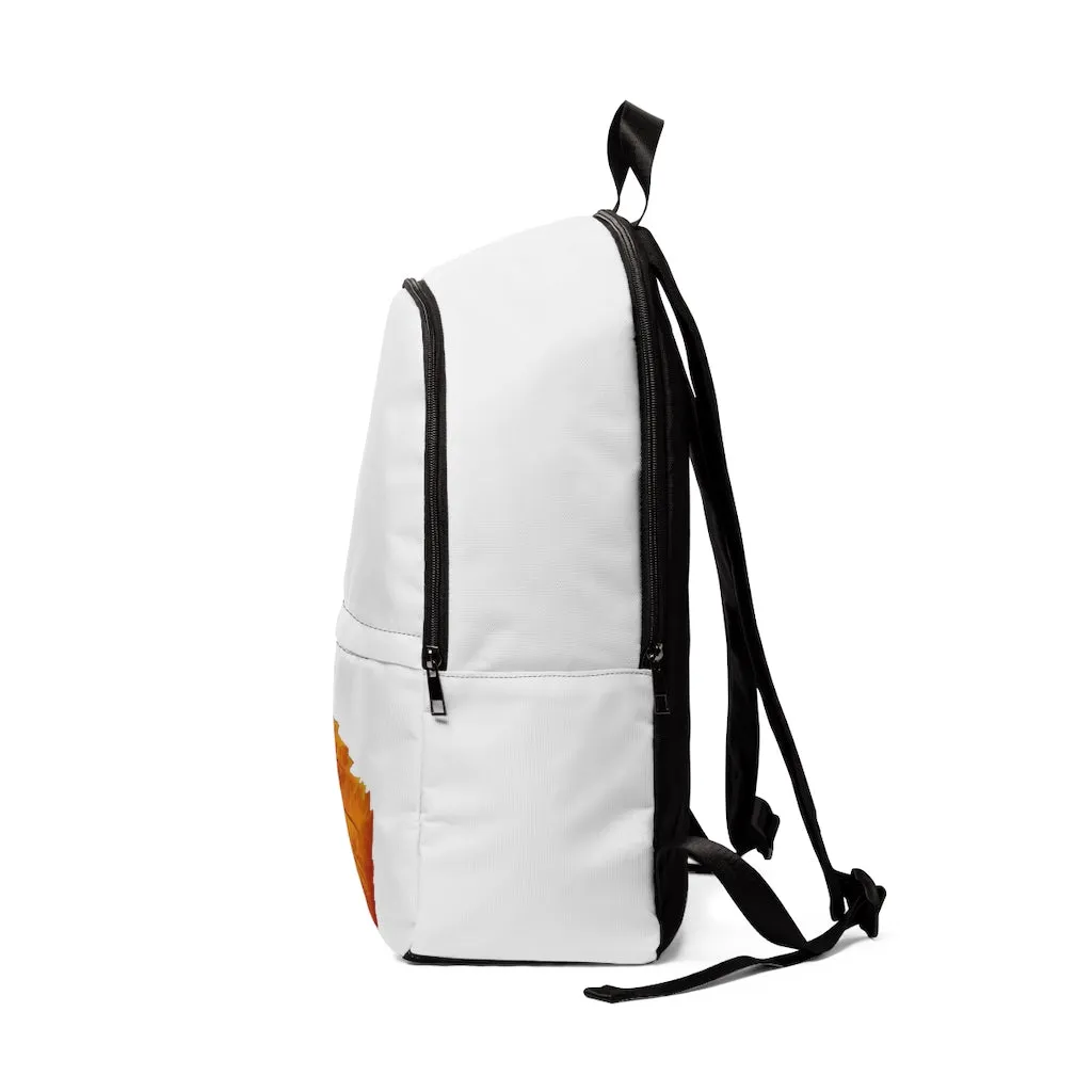 Orange Leaf Unisex Fabric Backpack