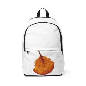 Orange Leaf Unisex Fabric Backpack