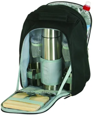 Picnic Coffee Travel Bag Set For Two People Mugs Forks Stainless Steel Thermos