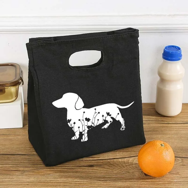 Portable Dog Print Thermal Insulated Food Storage Lunch Bags