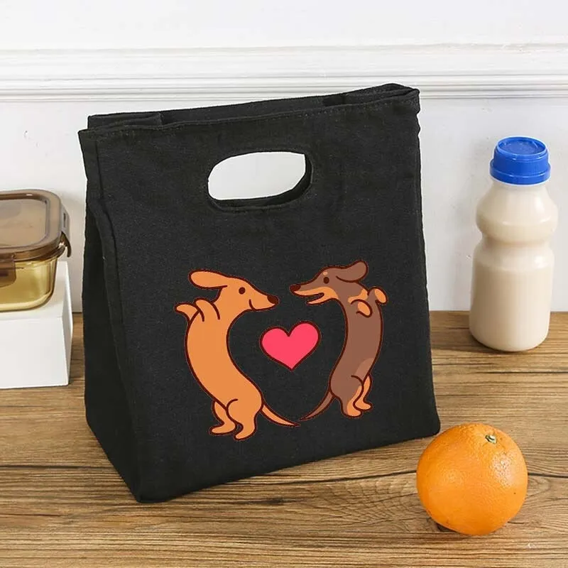 Portable Dog Print Thermal Insulated Food Storage Lunch Bags