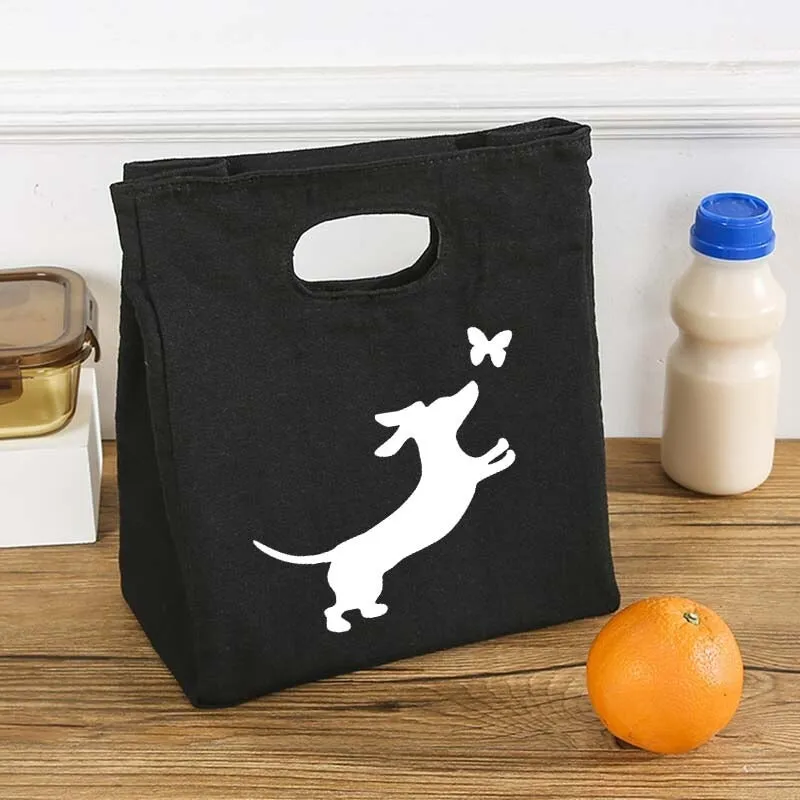 Portable Dog Print Thermal Insulated Food Storage Lunch Bags