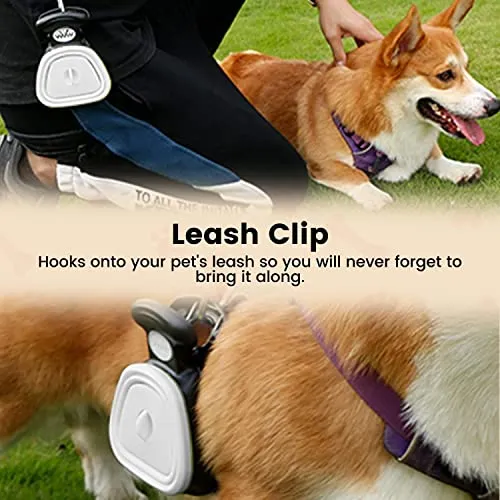 Portable Silicone Pet Pooper Scooper with Leash Clip, Grey