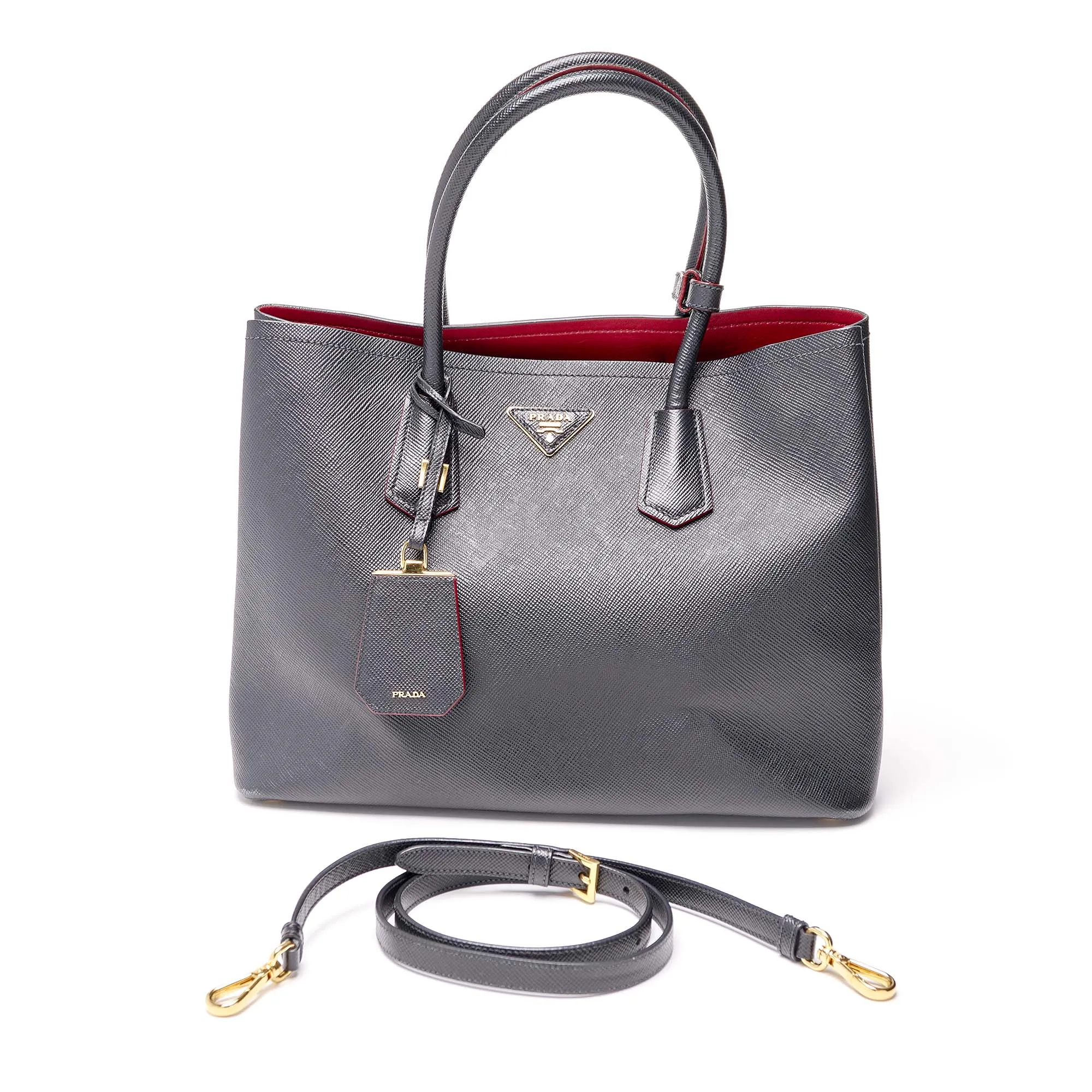 Prada Saffiano Cuir Large Double Bag