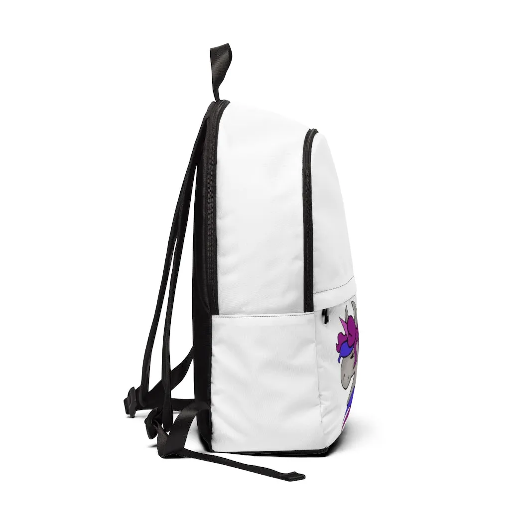 Purple Blue Unicorn Unisex Fabric Backpack