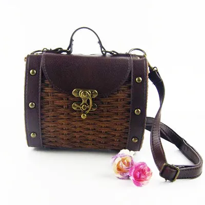 Treasure Chest Bohemian Handmade Straw Tote Bag