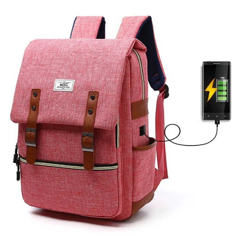 Vintage men And women canvas backpack